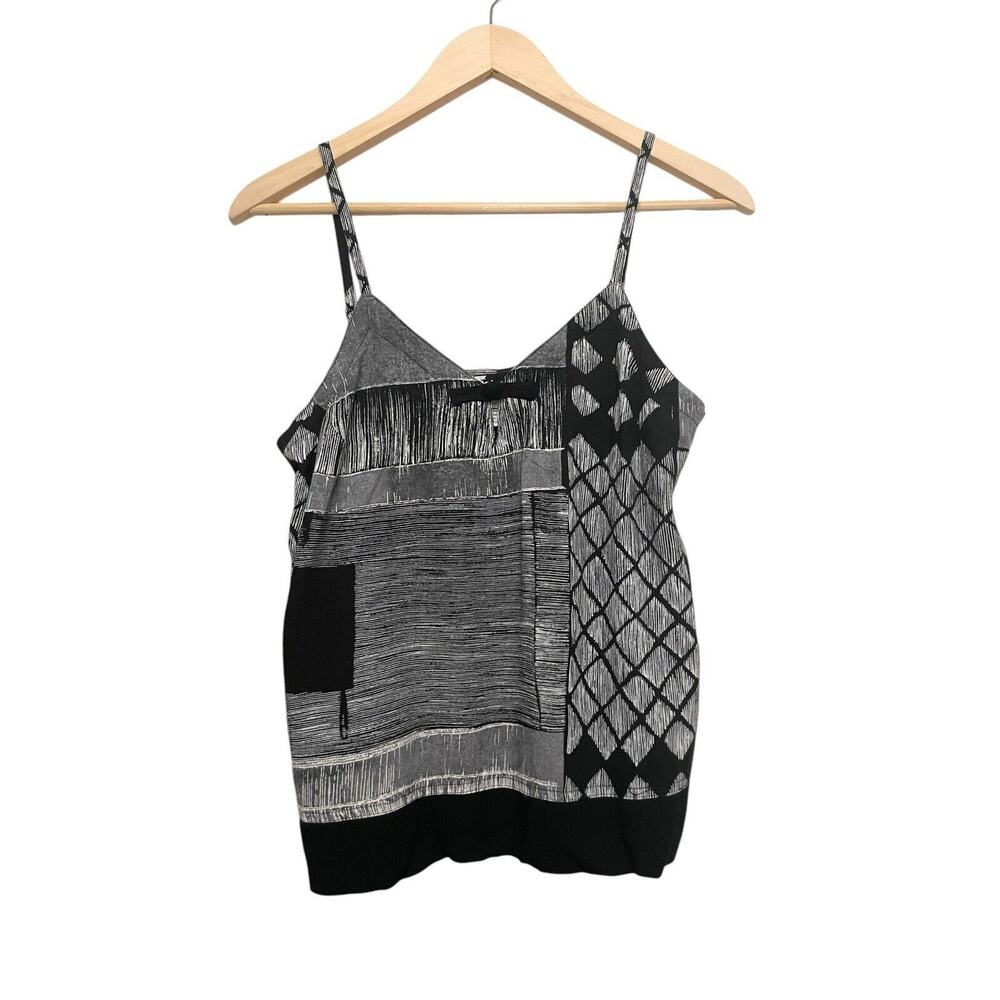 Vintage Jams World Nori Tank Top Women Size Large Black White Arty‎ Tribal Boho
